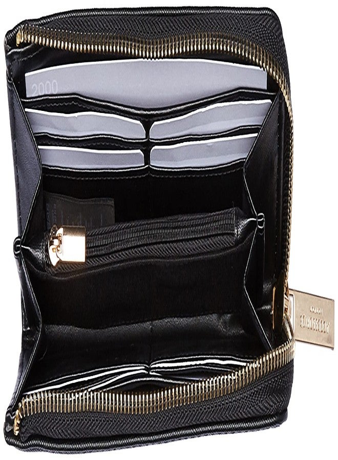 أكسيسورايز محفظة كبيرة من الجلد الصناعي الأسود بنقشة جلد الزواحف من أكسسورايز لندن للنساء - Image 3